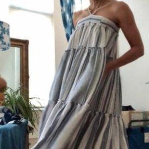 J. Crew Chambray Cover-Up Dress in Stripe SIZE SMALL